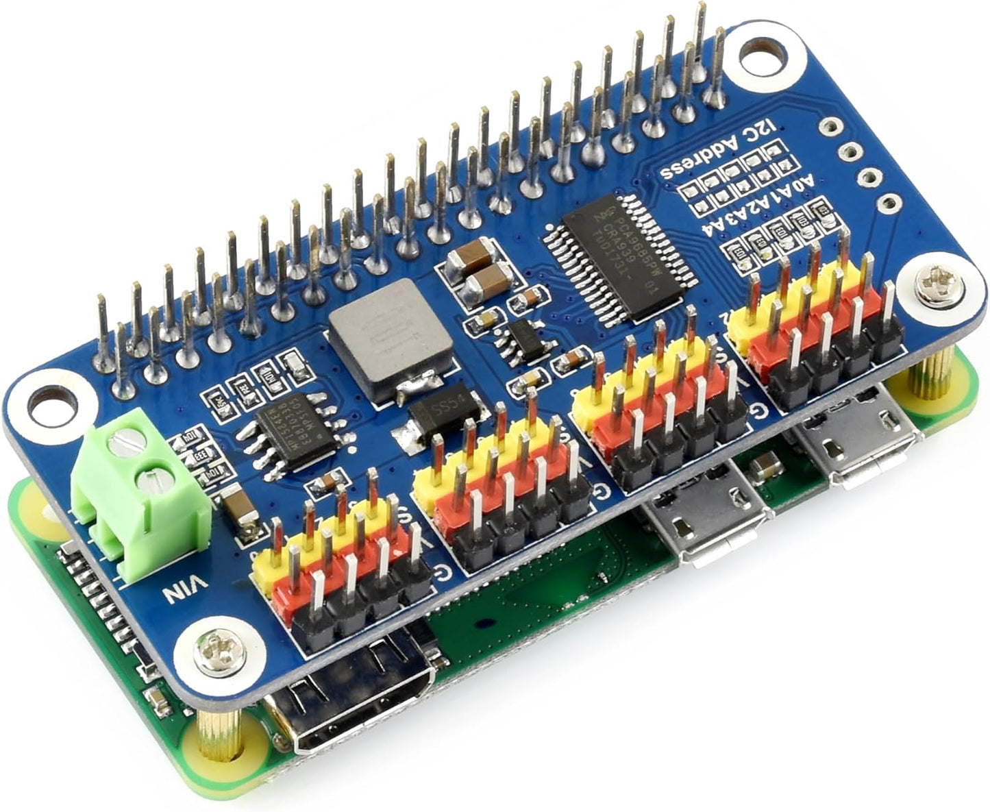 waveshare 3B+ 3B 2B 16 12 I2C Servo Driver Hat for Raspberry Pi Zero WH Zero W Zero Channel PWM Outputs Bit Resolution