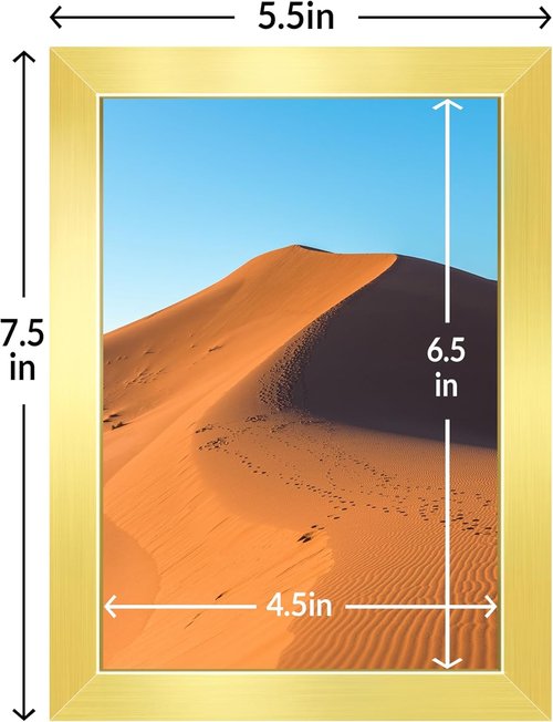 LaVie Home 5x7 Picture Frame - Elegant Gold Design with HD Plexiglas | Vertical & Horizontal Display
