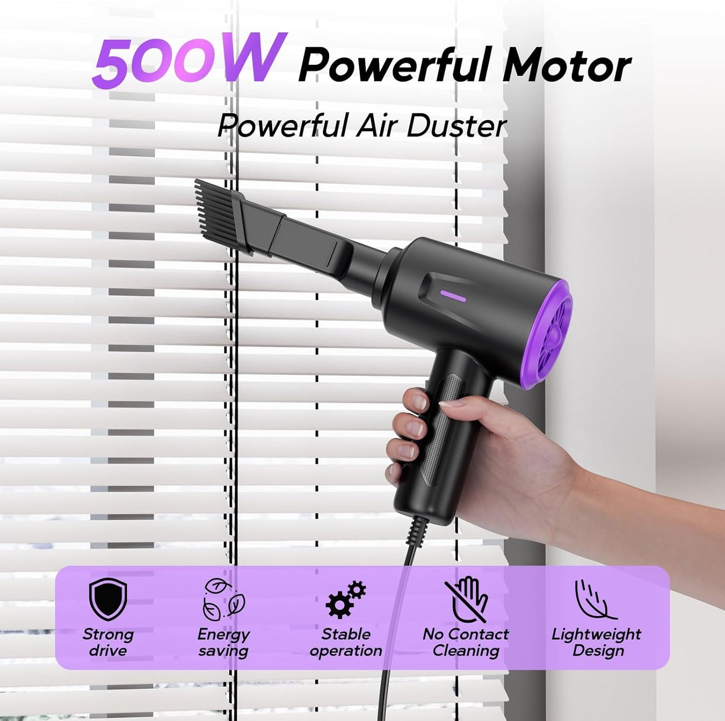 5.74 oz Electric Air Duster - Air Blower - Multi-Use Compressed Air Duster for Keyboard- Computer and PC - Powerful