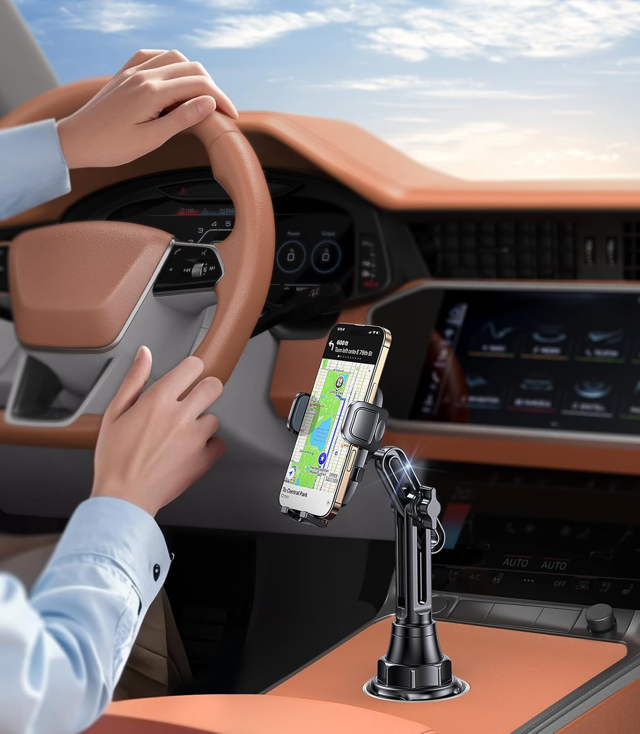 Coolpow Cup Holder Phone Holder for Car Phone Holder Cup Holder Phone MountUltra Stable & Never ShakePhone Holders
