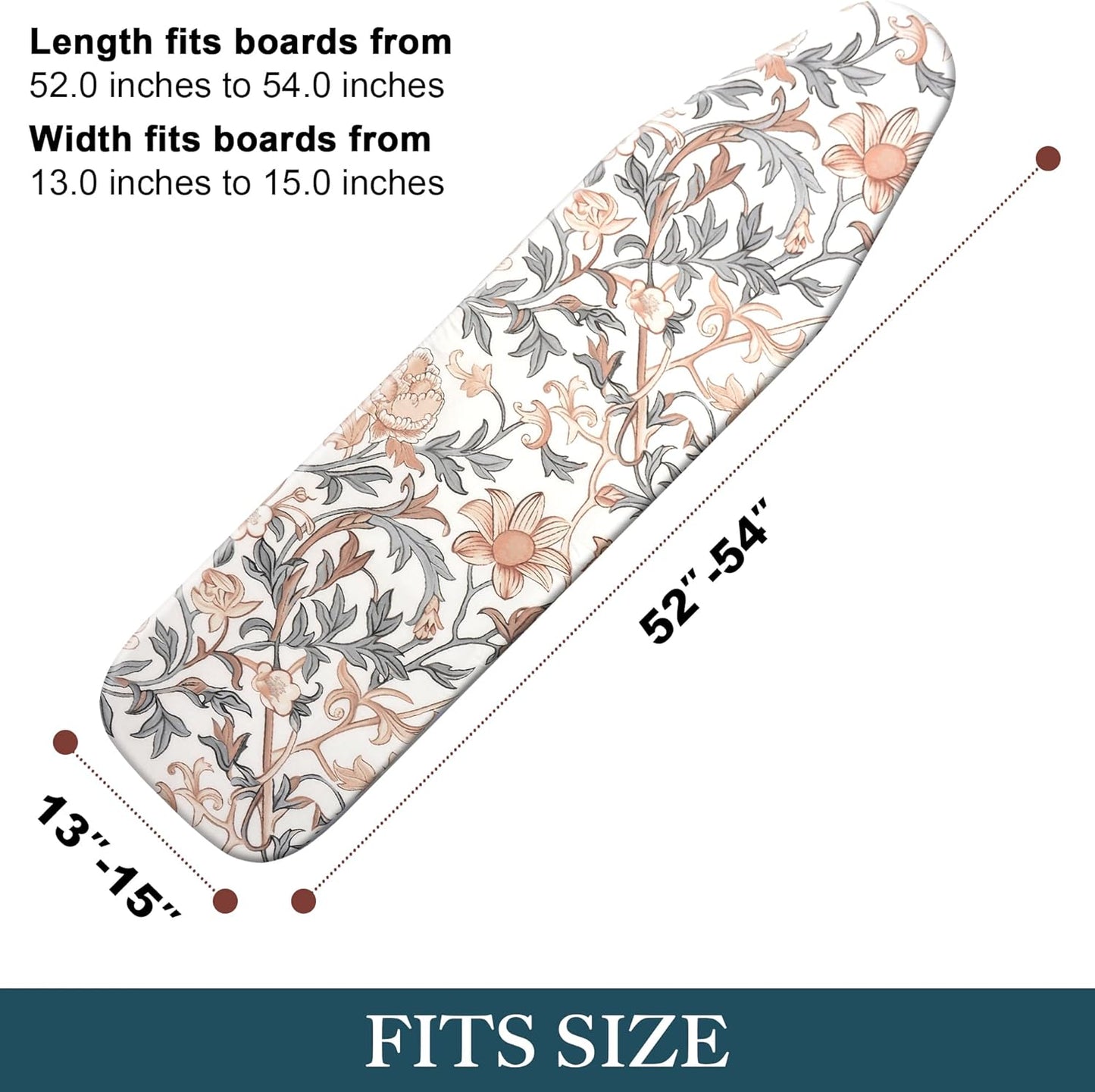 Veiox Thick Padded Ironing Board Cover - Extra Soft Heatproof Surface with Reflective Technology | Fits Standard Sizes (15" x 54")