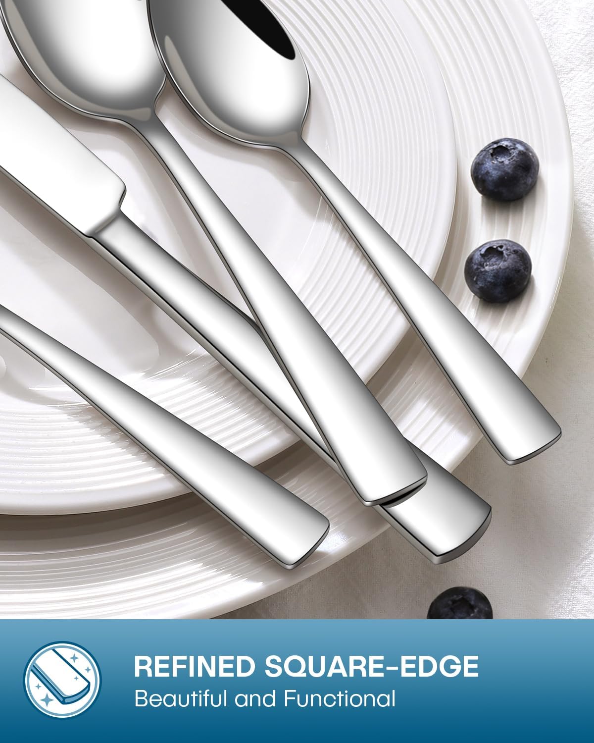 Stapava 20-Piece Silverware Set | Food-Grade Stainless Steel Flatware for 4 | Mirror Polished & Dishwasher Safe