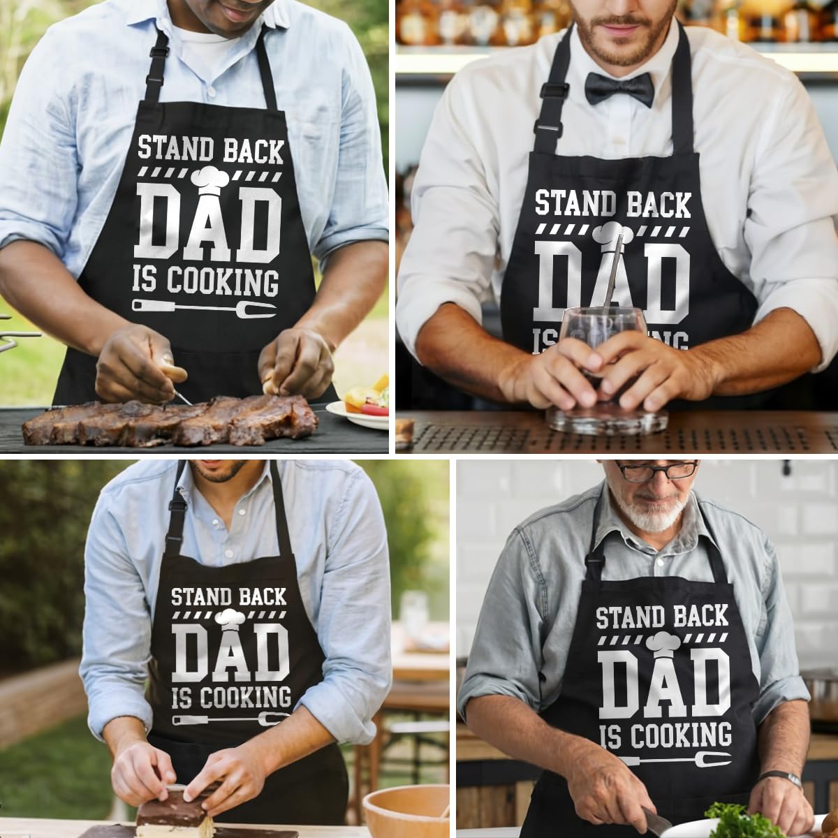 SANDJEST Mens Aprons with Pockets Funny Apron for BBQ Grilling Kitchen Cooking Birthday Christmas