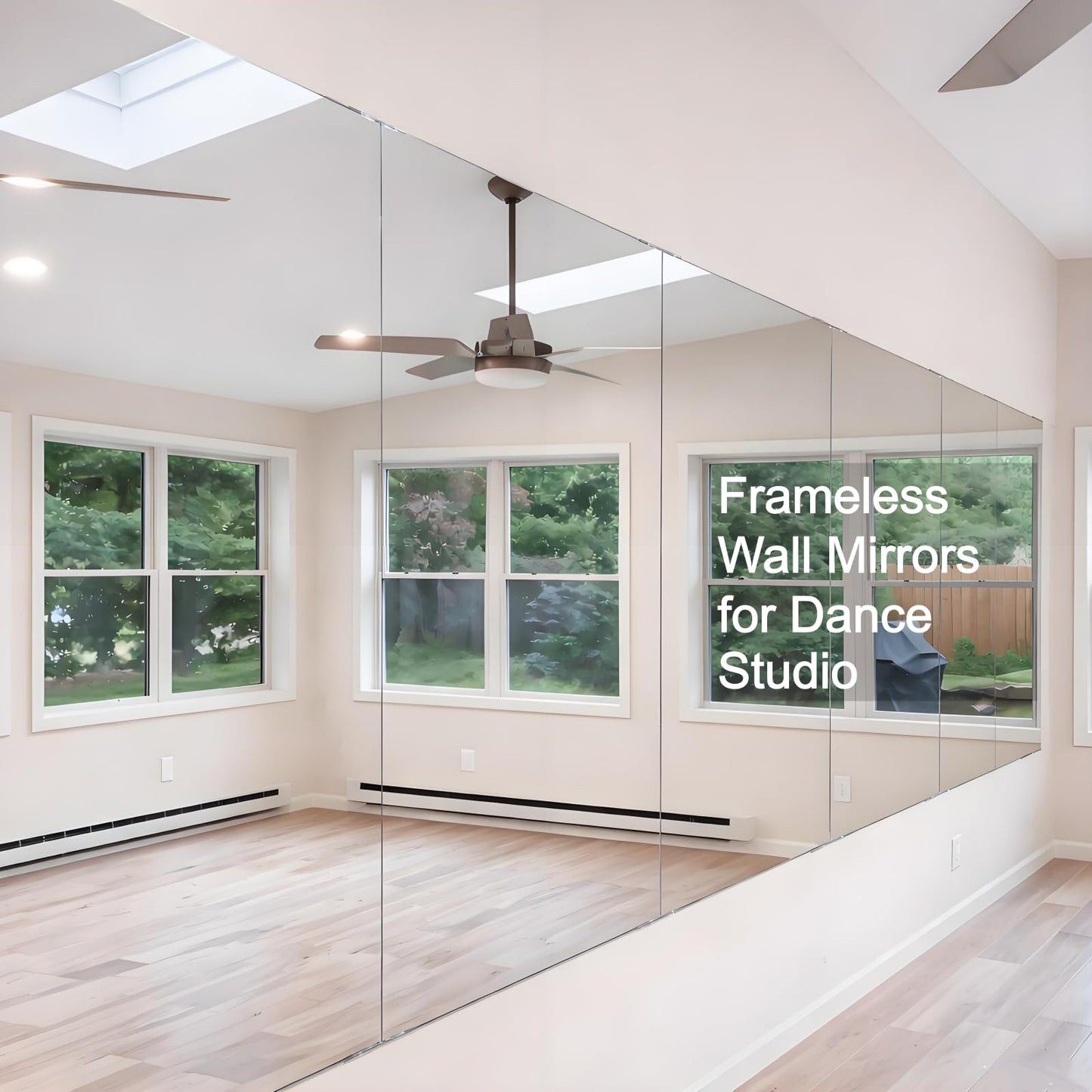 BRIVUE Gym Mirror - 60" x 48" (2PCS of 60" x 24") Frameless Wall Mirrors, Easy Installation Unbreakable Non-Glass Nanomirror, Ideal for Dance, Yoga, Workout, Home Gym, Rehearse, Pilates, Kids Room