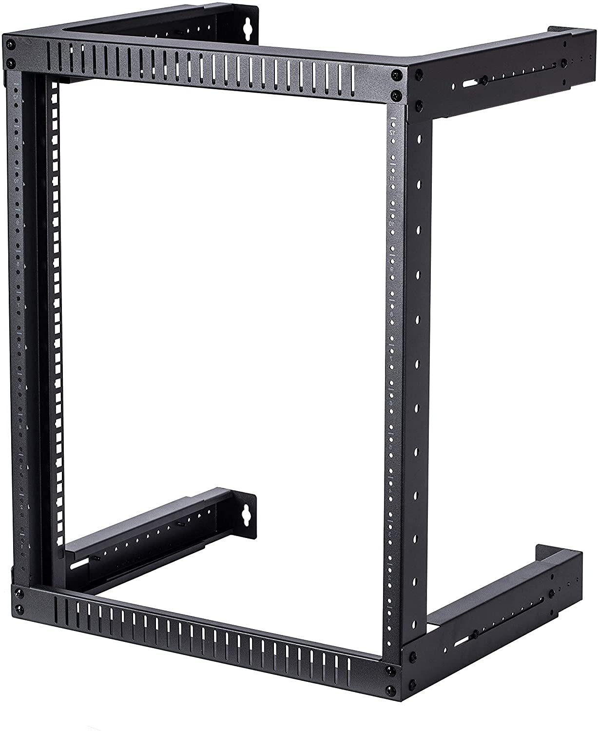 TECHTOO Wall Mount Rack 12U Adjustable Depth Open Frame 19Inch Server Equipment Rack Heavy Duty Patch Panel Bracket Network Equipment Rack (Adjustable 12U)