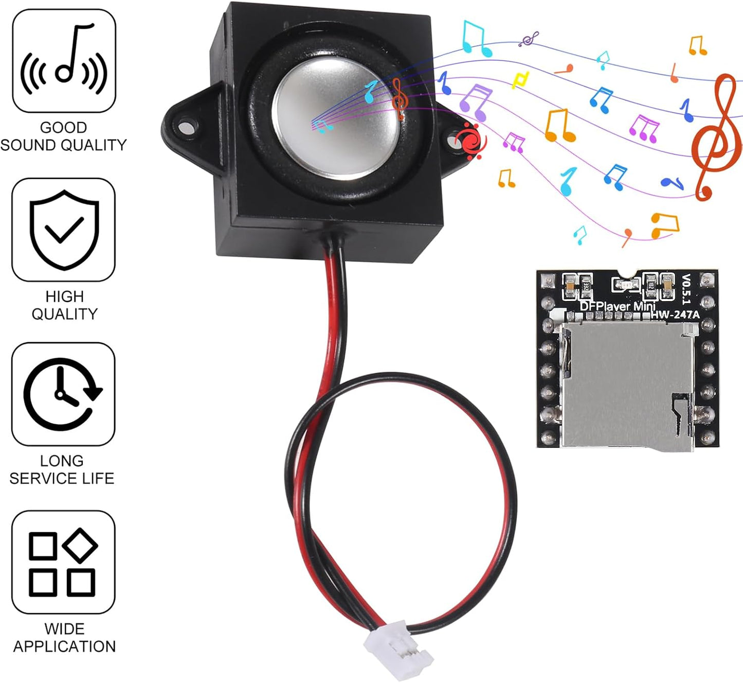 Diitao 2pcs 3 4 JST-PH2.0mm 2 MP3 W Ohm Mini Speaker Micro Speaker pin Interface with Mini Player Module