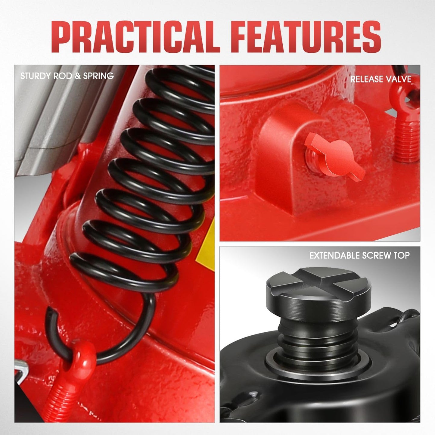 DNA Motoring 20 Ton Air Hydraulic Bottle Jack Air-Operated Hydraulic Bottle Jack Portable Low Profile Manual Jack Air Jack for Car Pickup Truck RV Auto Repair w/Handle, TOOLS-00769
