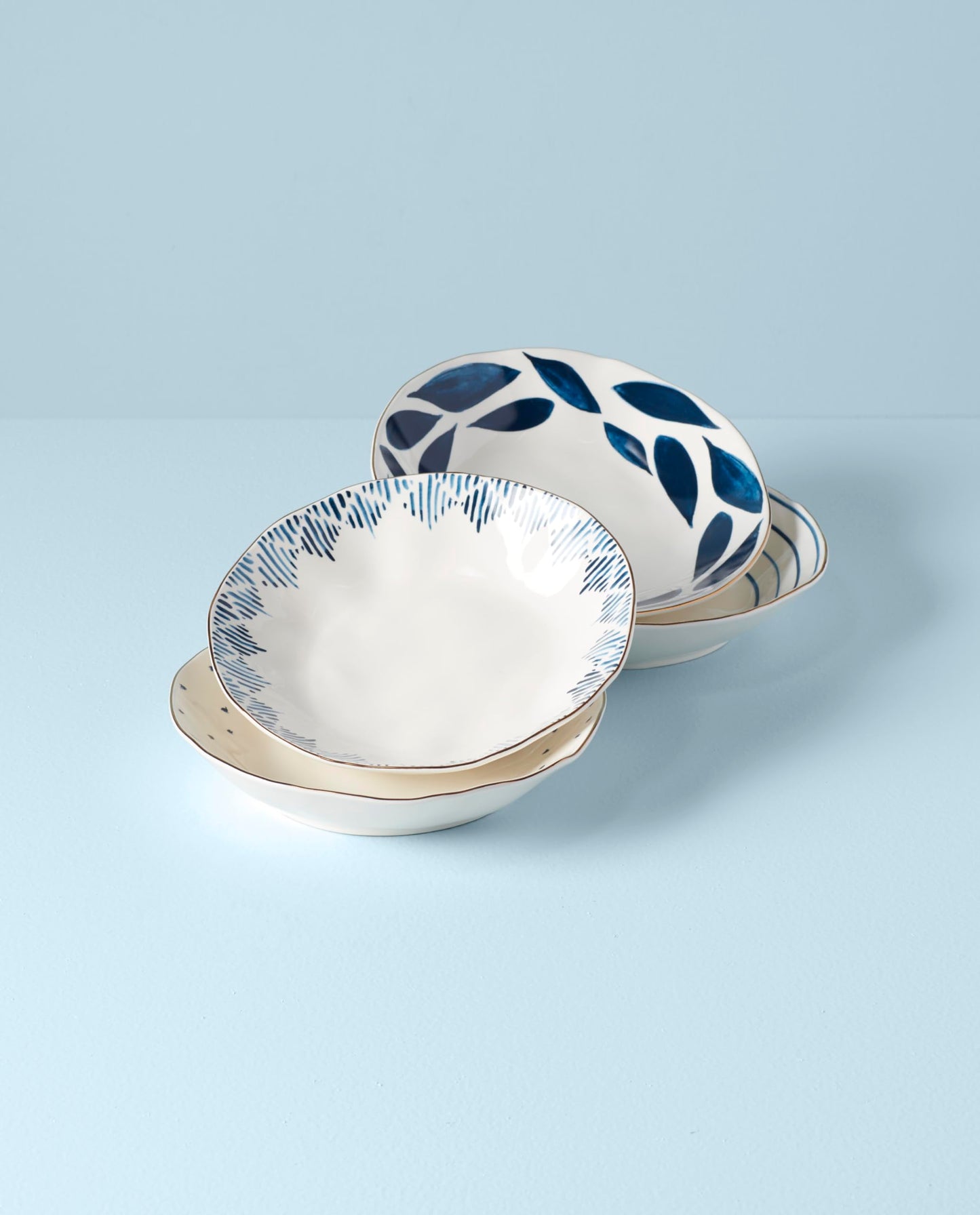 Lenox Blue Bay 4-Piece Set Pasta Bowls, 4.75 LB