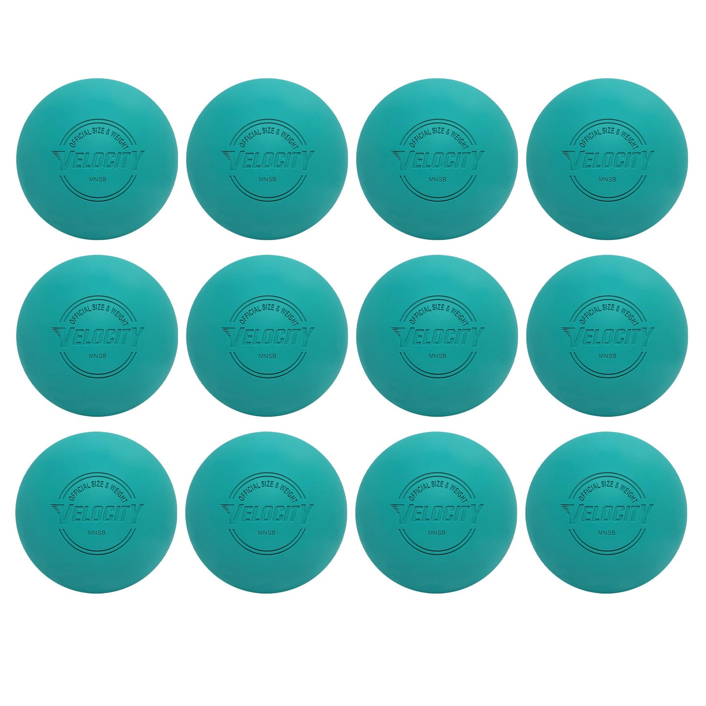 Velocity Practice Lacrosse Balls - 1, 2, 3, 6, 12, 18, 24, 36, 60 and 120 Packs - Official Size and Weight - Teal
