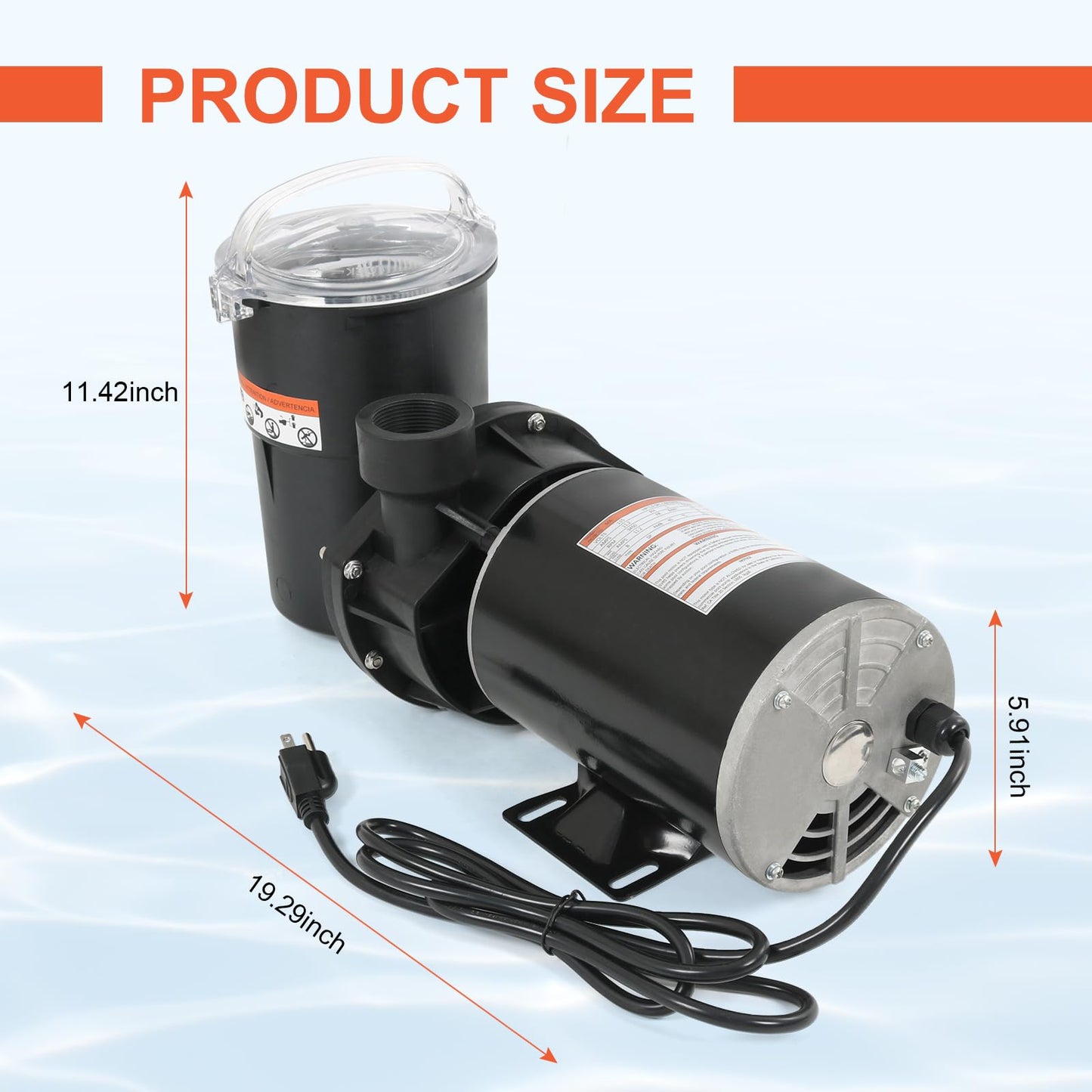 Pool Pumps Above Ground 1.5 motor HP W3SP1580X15 Power Flo LX Single Speed Swimming Pools Pump 115V,11.2A,60HZ,3450RPM for In-Ground Pool and Spa