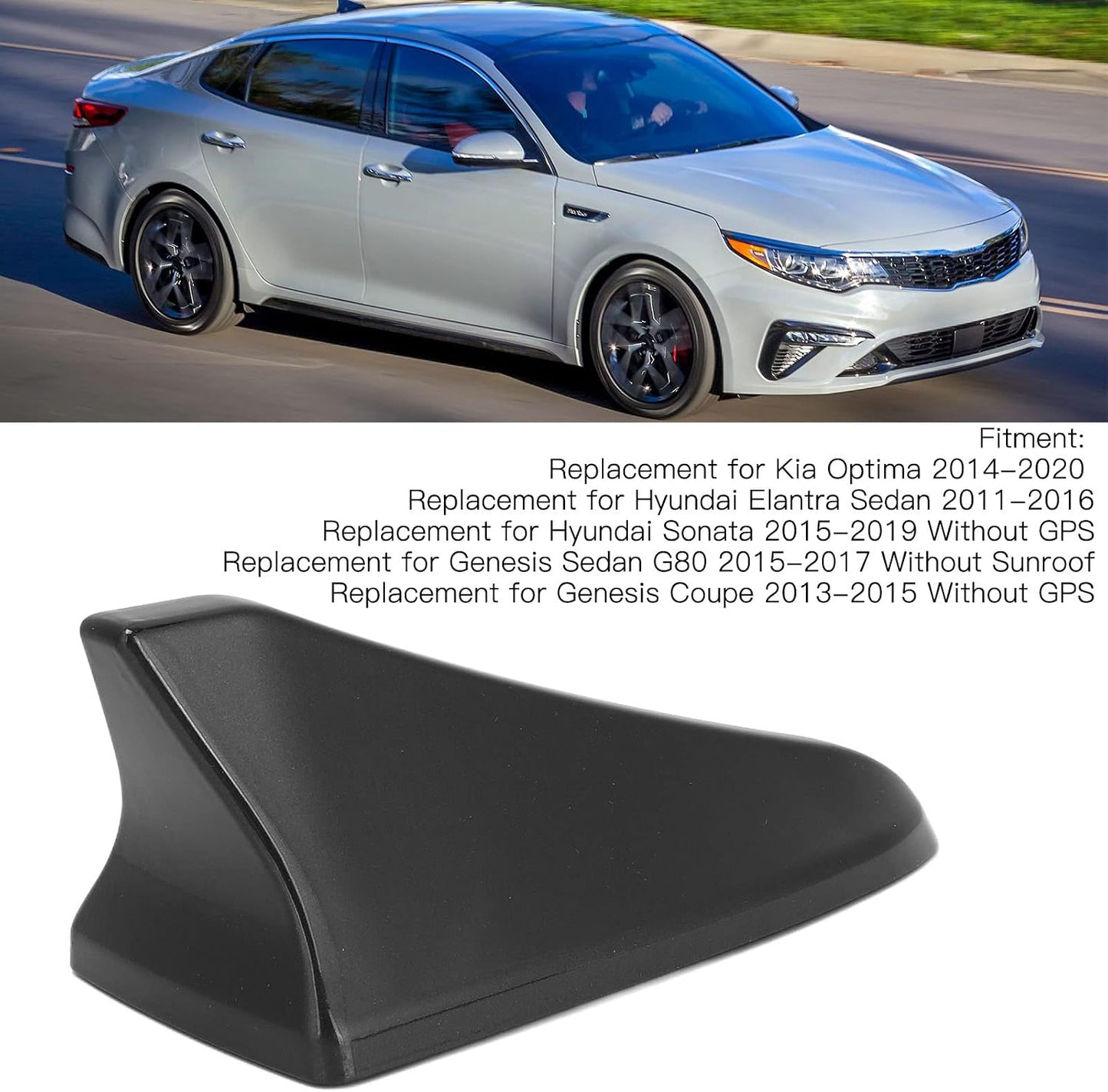 Fydun 96219 D5000EBQK 20142020 Car Shark Fin Antenna Cover Roof Aerial Base for Optima for Sonata Genesis Sedan Coupe