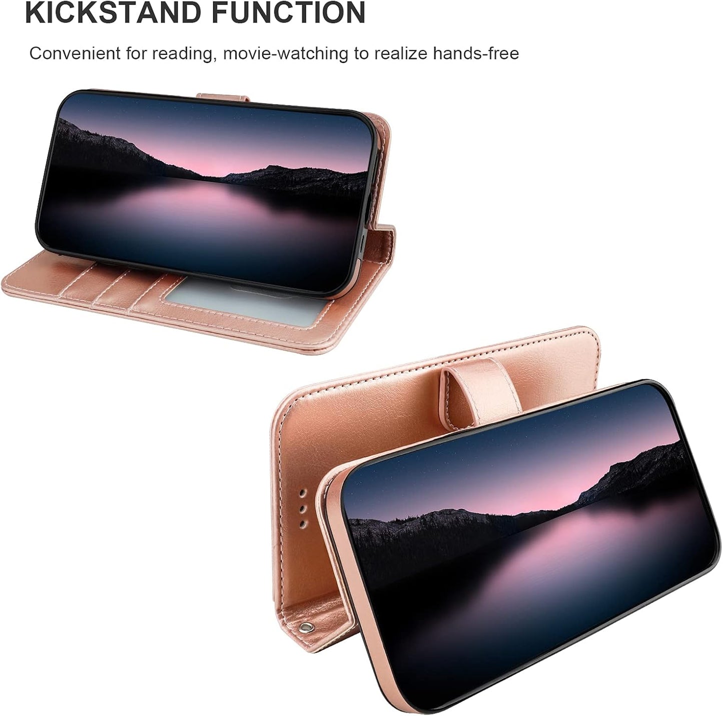 Bocasal 13 5G 6.1 inch Detachable Wallet Case for iPhone RFID Blocking Card Slots Holder Premium PU Leather Magnetic