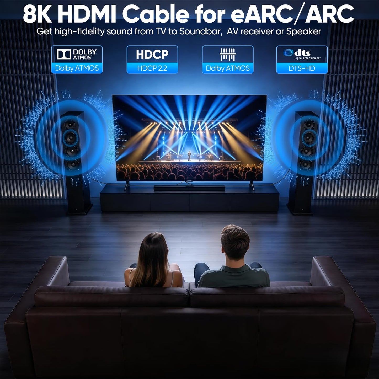 Vorothin 8K 6FT 5-Pack, 48Gbps 2.1 CL3 4K@120Hz/144Hz 8K@60Hz, HDR10, HDMI Cable High Speed Braided HDMI Rated Cord