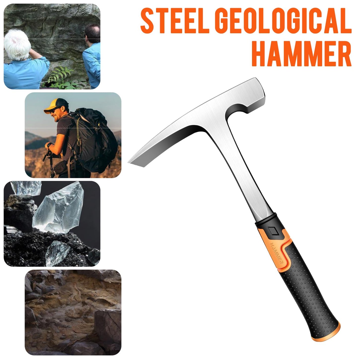 Mason's/Bricklayer'sHammer-32 oz Brick Hammer Masonary Tool- Forged one piece Steel Construction&shock reduction handle（12.7inch）
