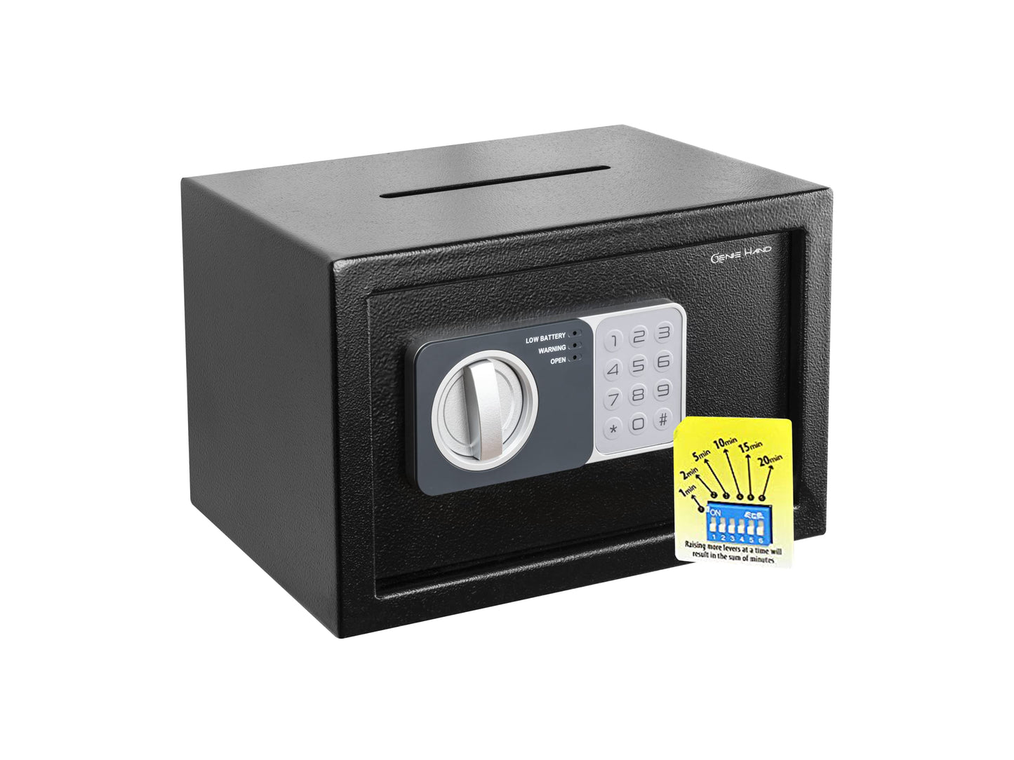 Genie Hand – Time Delay Safe, Anti Robbery Safe Box, Timed Controlled Opening – B-Class Lock – Anti Bounce Technology - Emergency Opening Keys (Medium – Depository)
