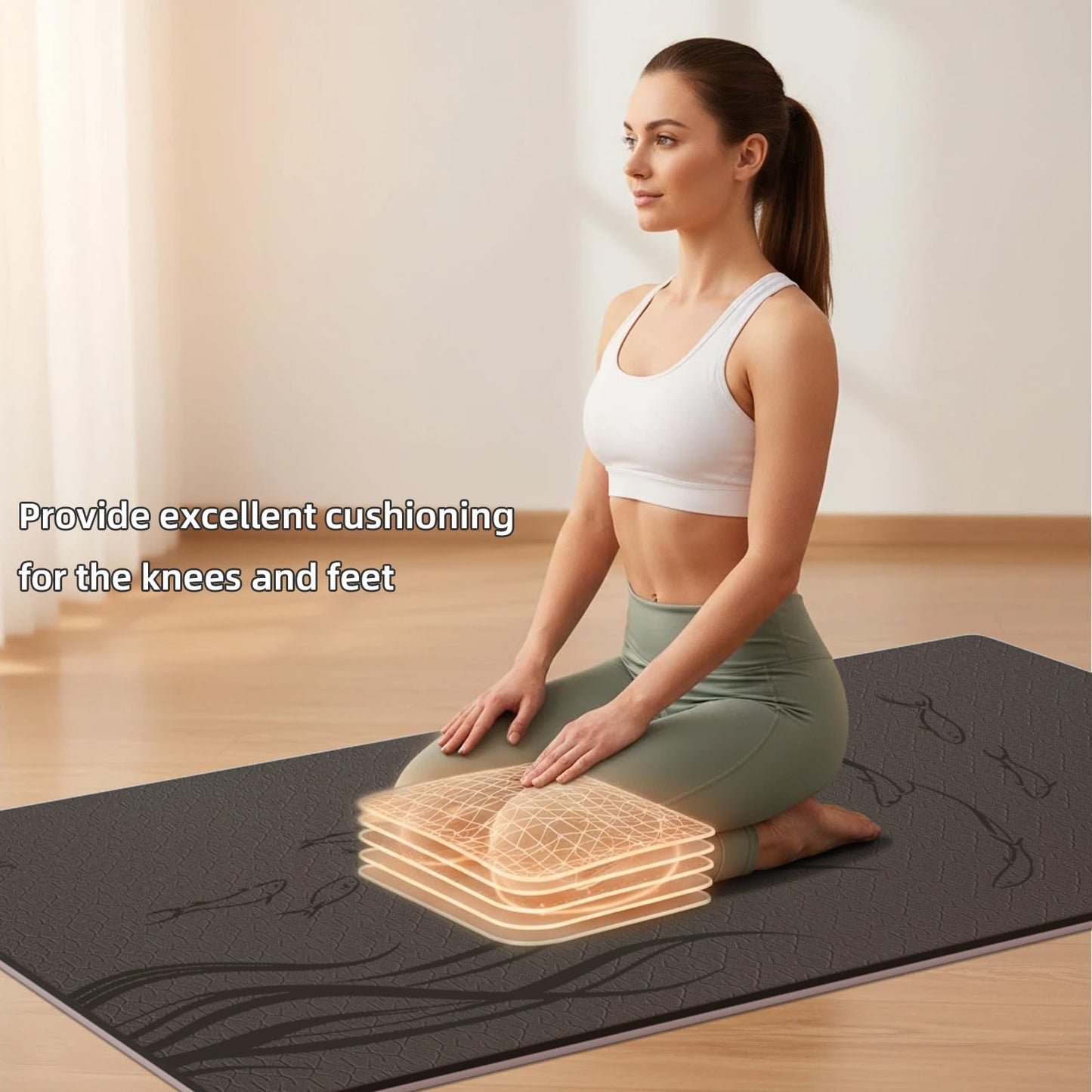 ONLYHE Extra Wide Thick Yoga Mat for Women and Men 76"x 40"x 10mm TPE Exercise Mat, Large-sized Non-slip Gym Yoga Mat,Workout mat,Pilates