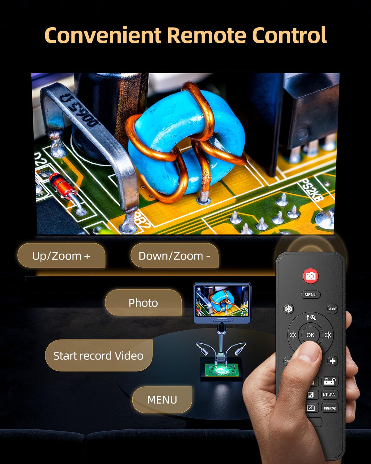 4K 30FPS HDMI Digital Microscope with 10.1" Screen, JL208S 4K Soldering Microscope Camera for Electronics, UHD 3840P Video Audio, Coin Magnifier Full View for Adults, 12.6'' Metal Stand 8 LED, 64GB
