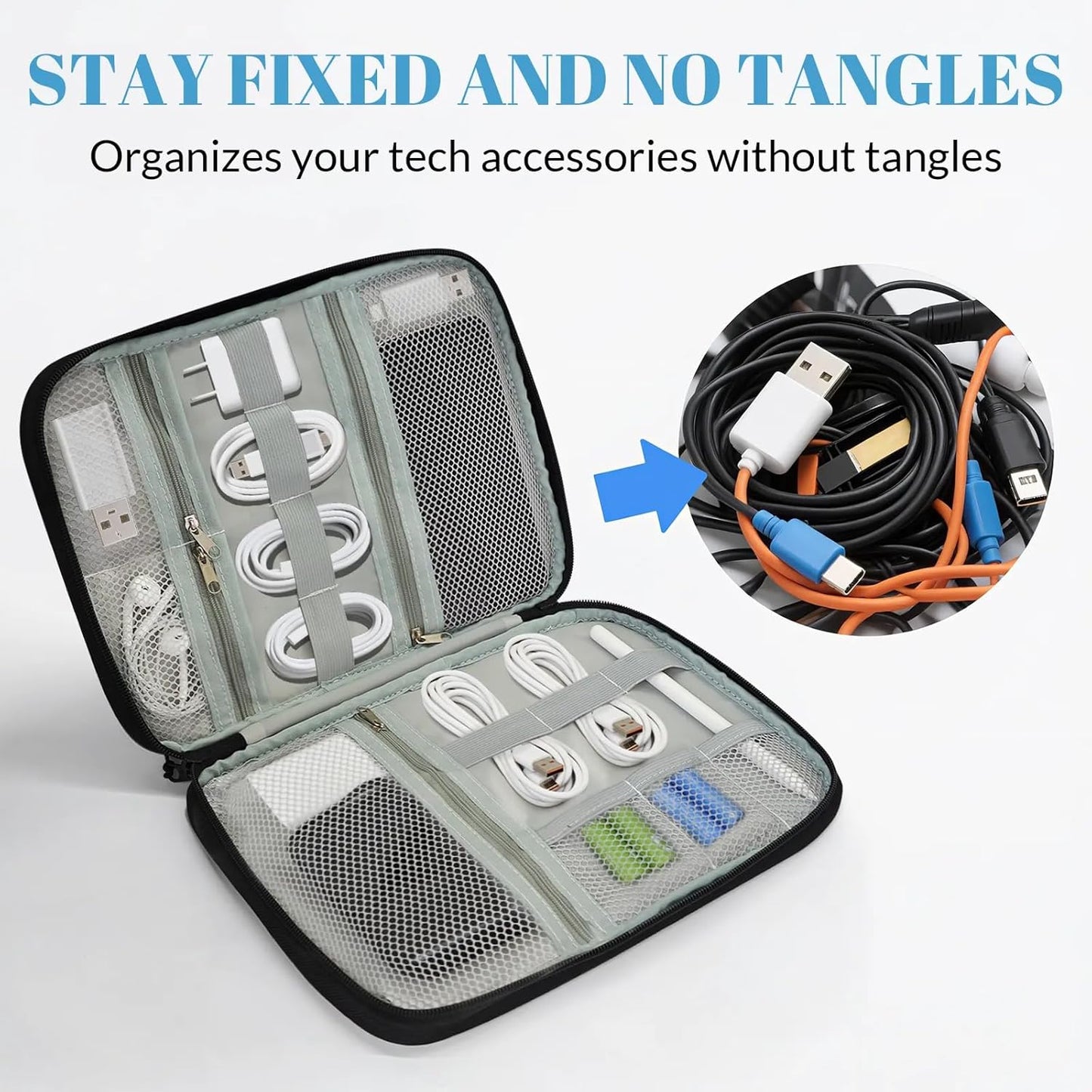 Milk Drinks Cord Organizer Travel Pouch Tech Electronic Accessories Case Funny Cable Storage Bag for Charger, SD Card