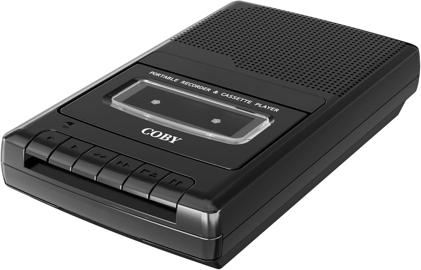 Coby Cassette Portable Player & Recorder Retro Audio Tape Recorder with Built-In Microphone, Speaker & Headphone Jack