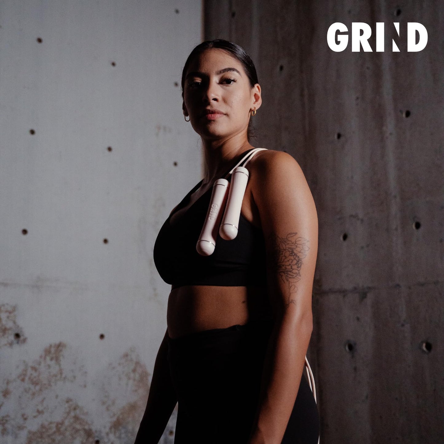 GRIND | Jump Rope - Adjustable "Float" | Tangle-Free, Rapid Speed with Ball Bearings | Ergonomic Soft Grip Handles | Skipping Rope for Fitness, Endurance Training, Gym Workout, or Home Exercise (Pink)