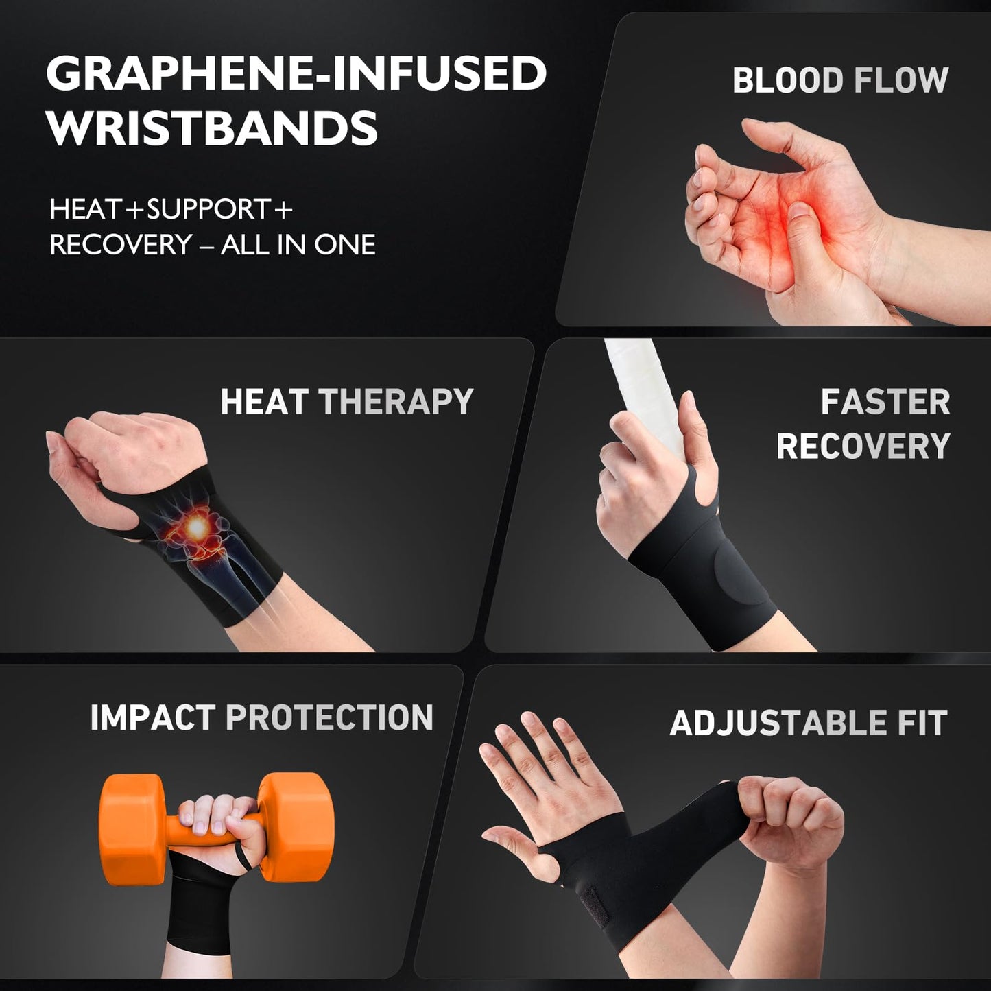 DR.SPRING Adjustable Wrist Brace & Wrist Protector for Carpal Tunnel, Arthritis & Tendonitis & Wrist Pain Relief, Breathable Moisture-Wicking Fabric with Durable hook-and-loop straps (1, Black, Large)