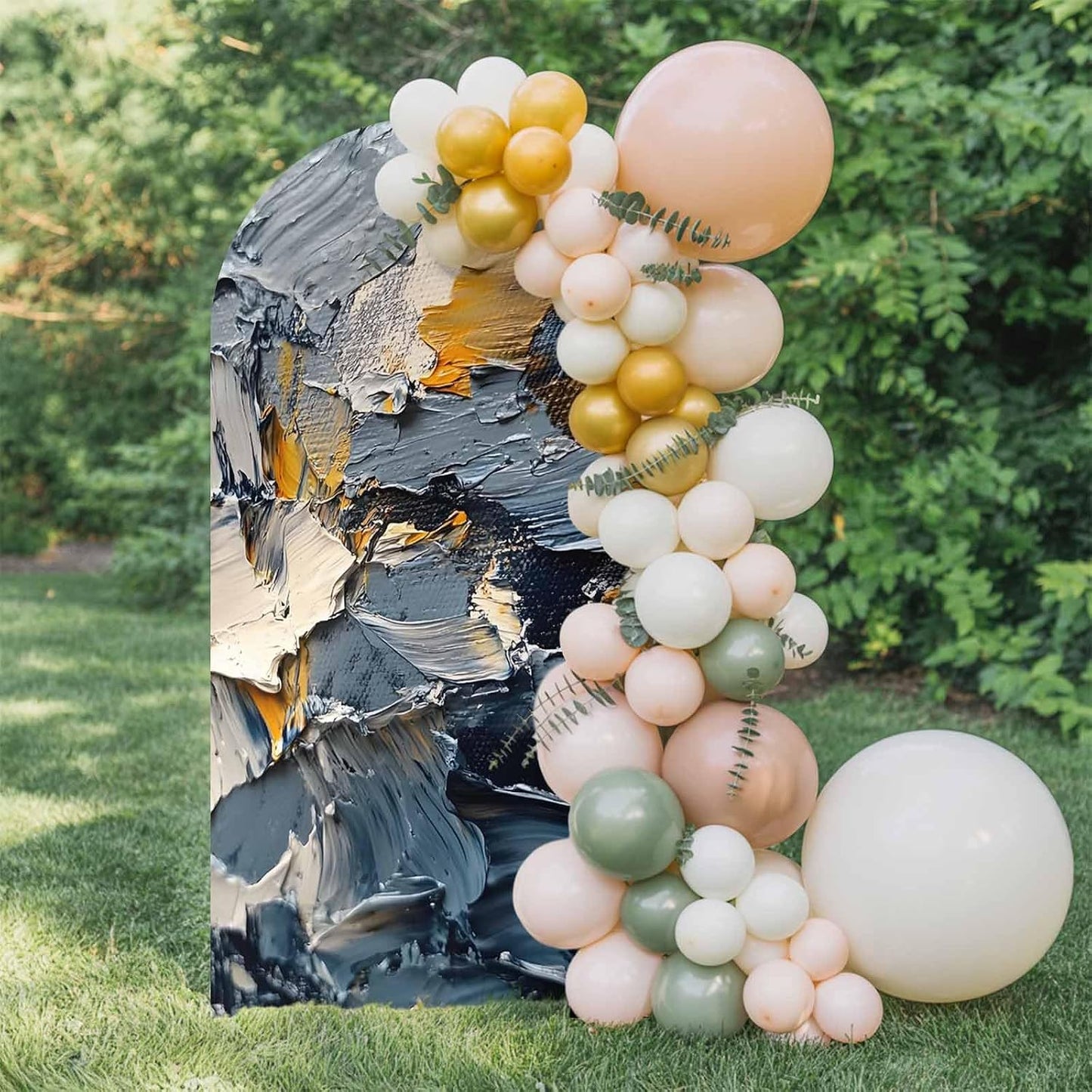 Jnbasdffb 6 Abstract Ombre Wedding Arch Cover, Stretchy Spandex Arch Backdrop Stand Covers FT, Modern Farmhouse Chic