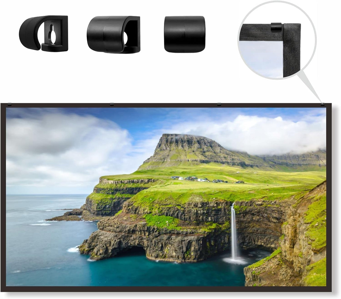 Yandood Set Upgraded Hanging Accessories Backup for Foldable Projection Screen