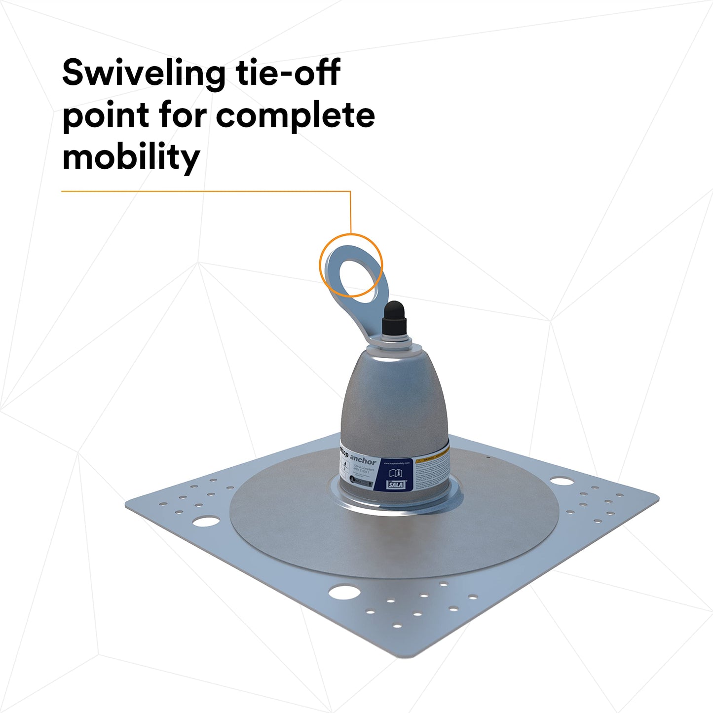 3M DBI-SALA 2100142 Roof Top Anchor for Bitumen Membrane and Built-Up Roofs with Weather Proofing Shroud, Silver