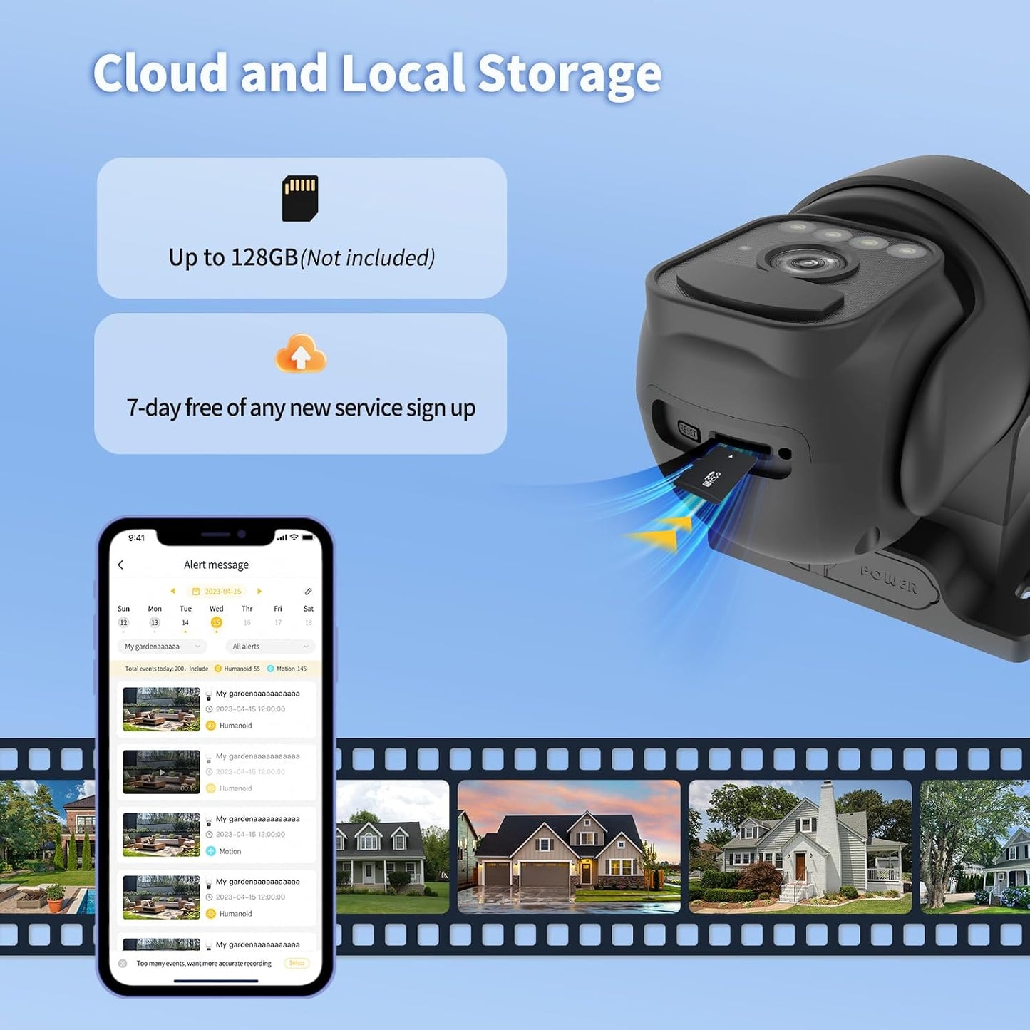 WY-LINK 360 Solar Camera Outdoor Wireless, Cameras for Home Security, Two-Way Talk, Auto Tracking, Light Alarm, Color