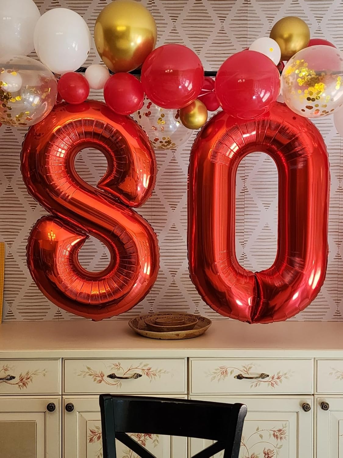 Number 0 Balloons - 40 Inch Red Number Balloons for Birthday, Wedding, Baby Shower Decorations