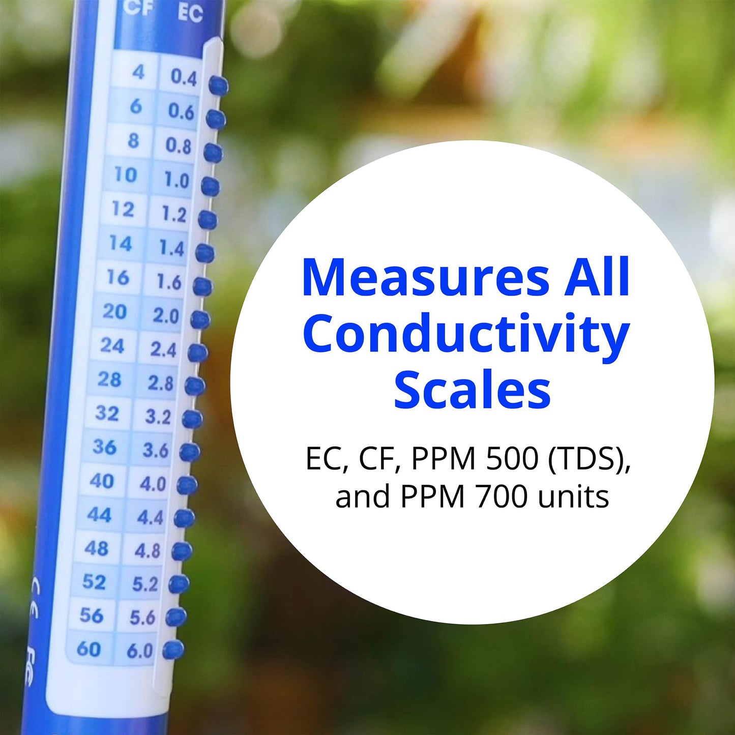 Bluelab TRUNV2 Truncheon Nutrient Meter, Digital Conductivity Tester in Water (Scales Include: EC, 500, ppm 700, CF, TDS) Tool for Hydroponic System and Indoor Plant Grow, White