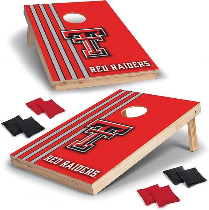 2' x 3' Solid Wood Cornhole Set with Direct Print HD Team Graphics – Great Gift for Any NCAA Fan! Bean Bag Toss Family Outdoor Games