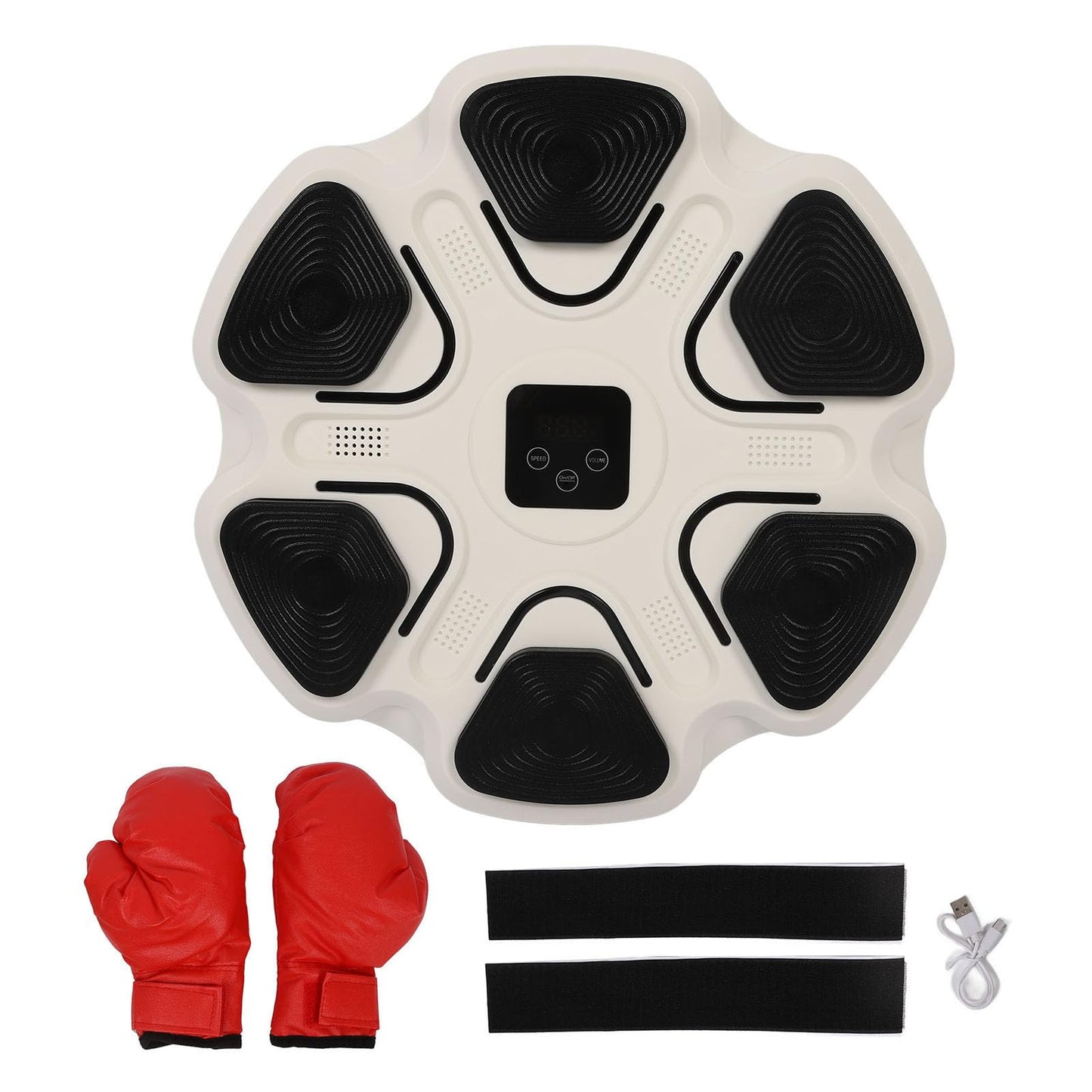 Hamwesh Music Boxing Machine, Wall Mounted Interactive Boxing Trainer with Multiple Music Modes and Training Programs, Smart Punching Target with Gloves Set for Home Gym Indoor Workout