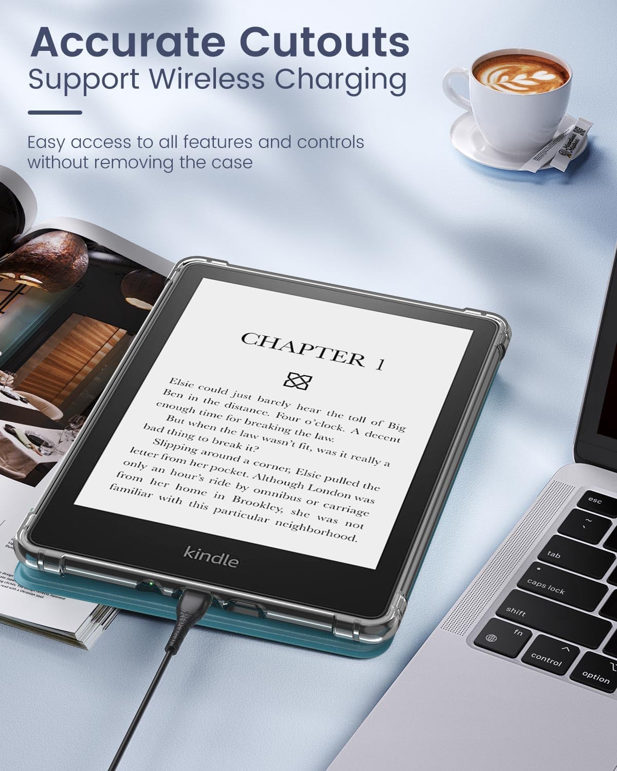 MoKo 6.8 Inches 2021, Case for Universal E-Book Reader and Tablets Ultra Clear Soft Flexible Transparent TPU Back Cover
