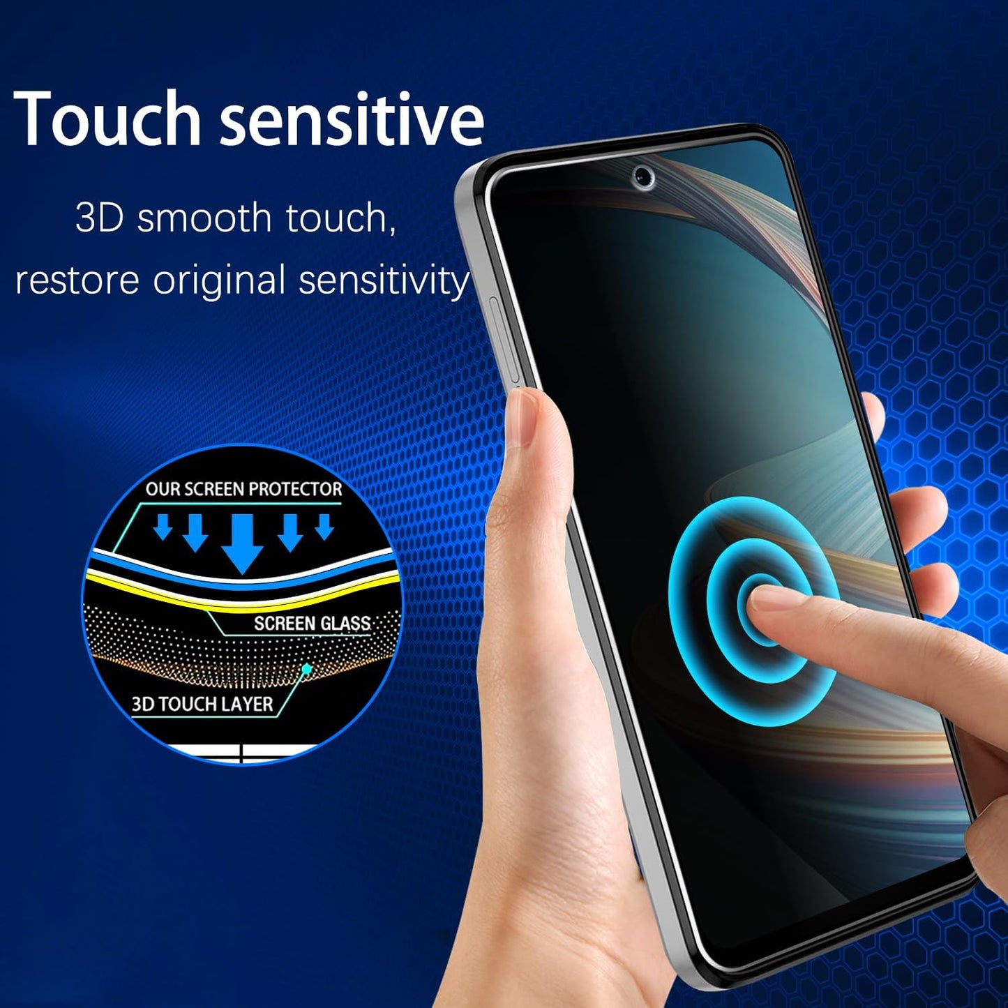 [2 Pack 5G 2023 9H MAYtobe Privacy Screen Protector For Moto G Tempered Glass, Hardness, Anti Scratch, Bubble Free