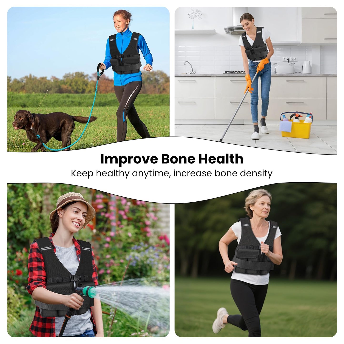 DMDG Adjustable Weighted Vest for Woman Men With Shoulder Pads 2-18 lbs, Weighted Vest For Walking, Running, Cross Training, Muscle Building,Improve Bone Health- Comfortable, Washable