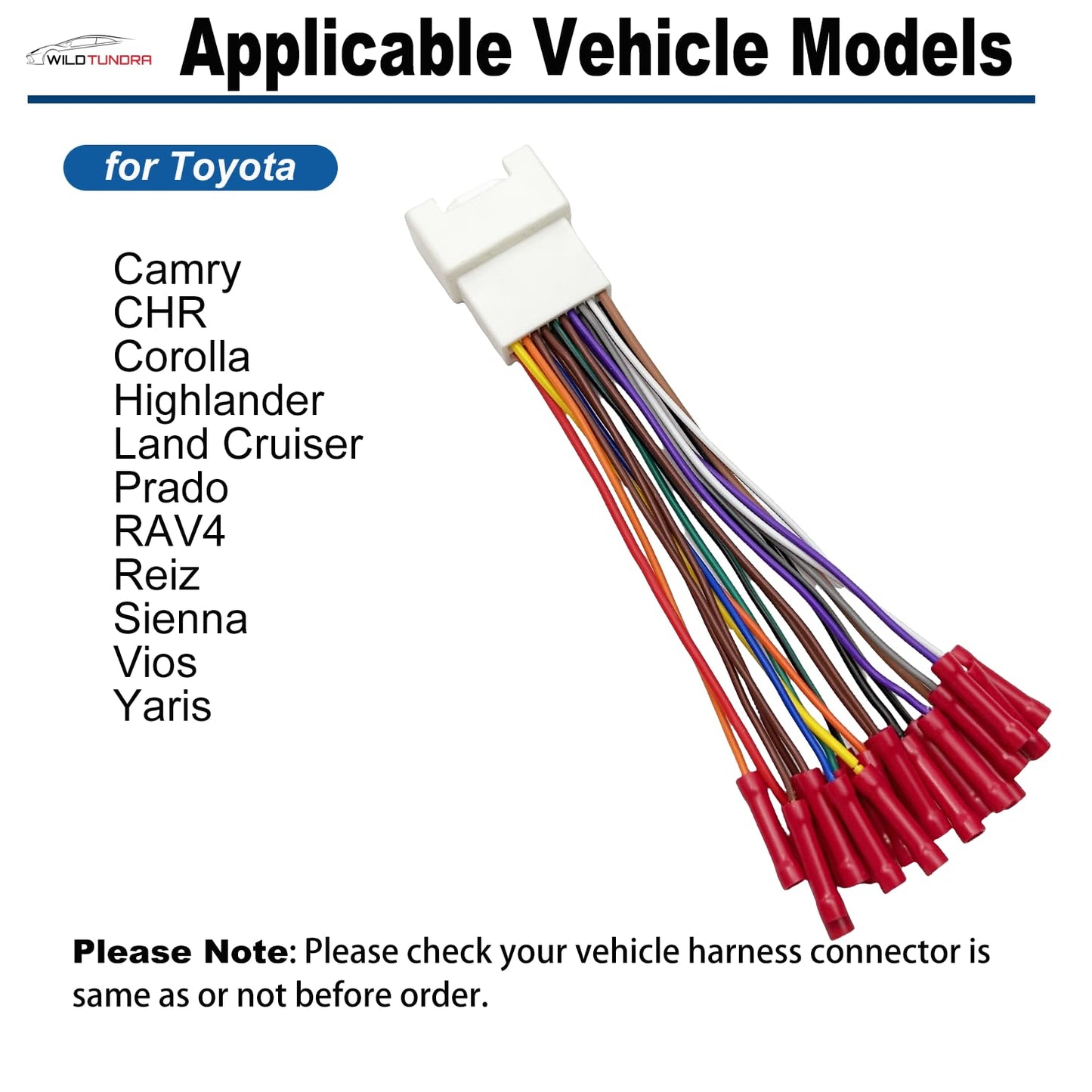 20 2000-2006 4Runner Pin Radio Wiring Harness Replacement for Toyota Avalon Camry with JBL Amplifier, Car Stereo