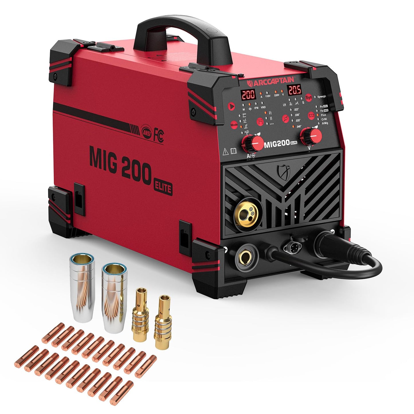 ARCCAPTAIN MIG Welder 200A with MB15 15AK MIG Welding Gun Kit