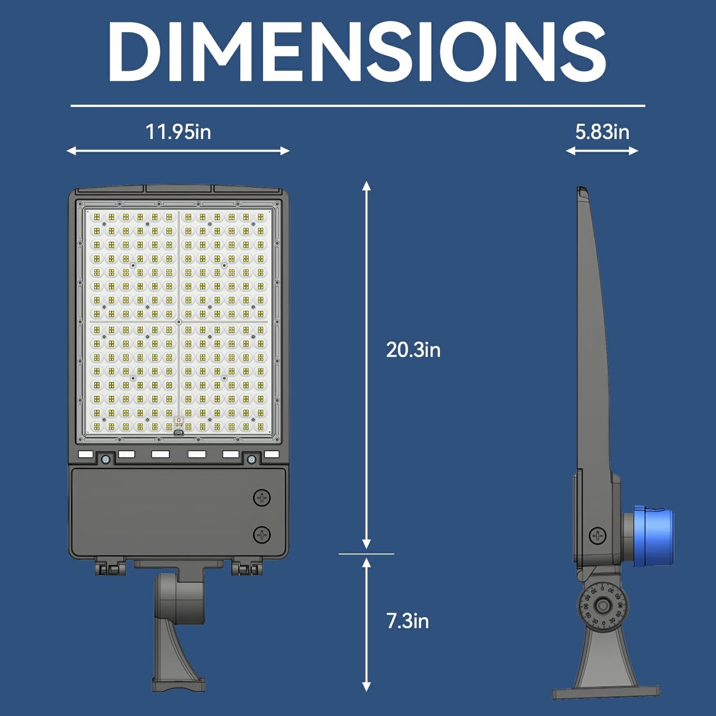 360W LED Parking Lot Light 2Pack: 250/300/360W Selectable, 57600LM 5000K LED Shoebox Light with Photocell, Arm Mount Flood Light, Commercial Outdoor Area Lighting for Driveway Stadium Roadways, ETL