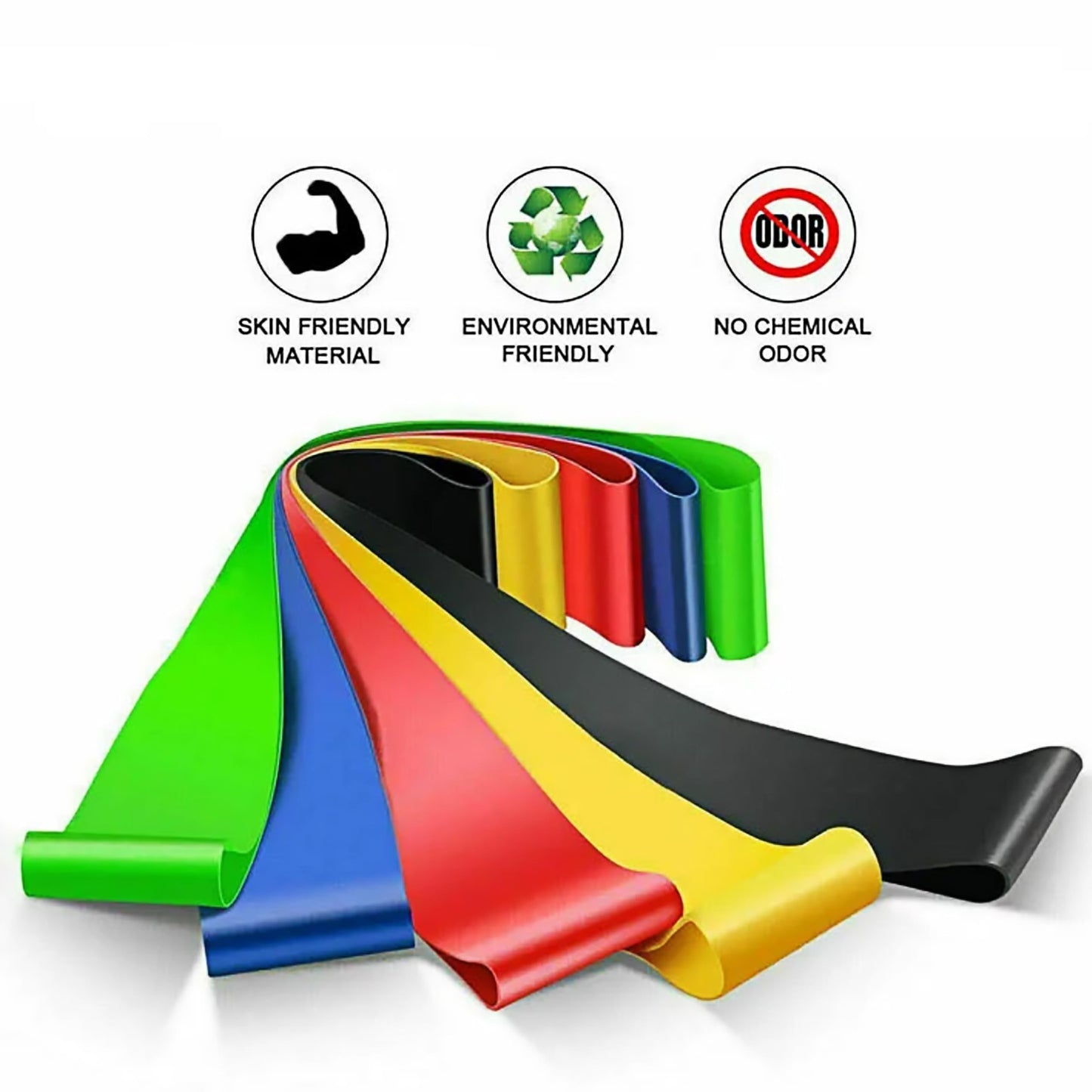 BANAG Resistance Bands Set of 5 – Exercise Bands for Home Workouts, Strength Training & Physical Therapy – Ideal Indoor Fitness Gear for Winter Season – Natural Latex with Carry Bag