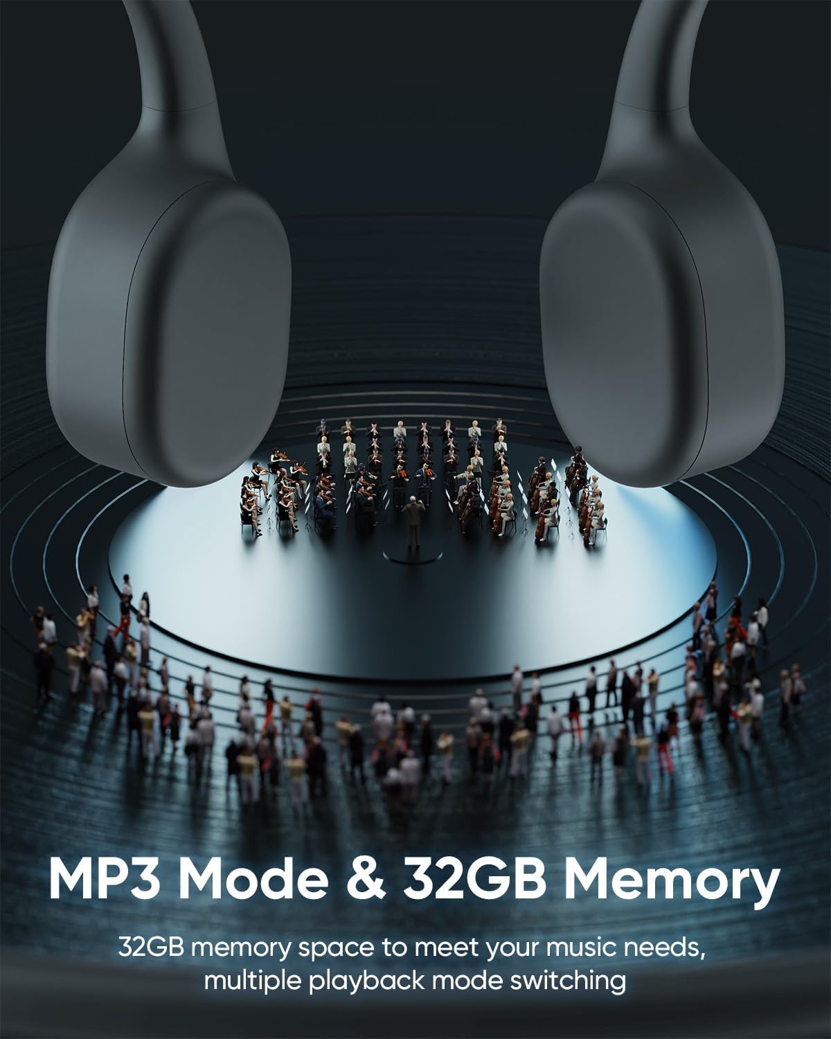 Swimming 5.4 Sports,IP68 32GB MP3 Player,Swimming SAMVEK Headphones, Bone Conduction Headphones, Bluetooth Wireless