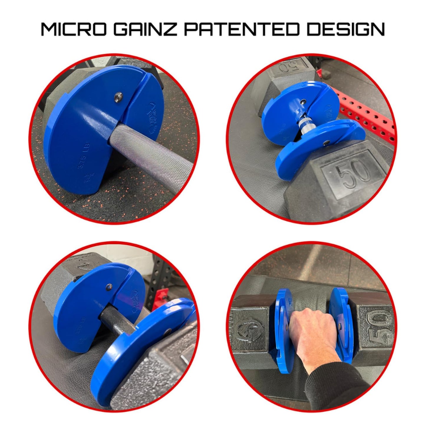 Micro Gainz Dumbbell Fractional 3.75 lb Weight Plate, Ideal for Micro Loading, (Choose Color) 2 Piece Fractional Weight Plates, Designed for Dumbbell Training, Made In USA (Blue)