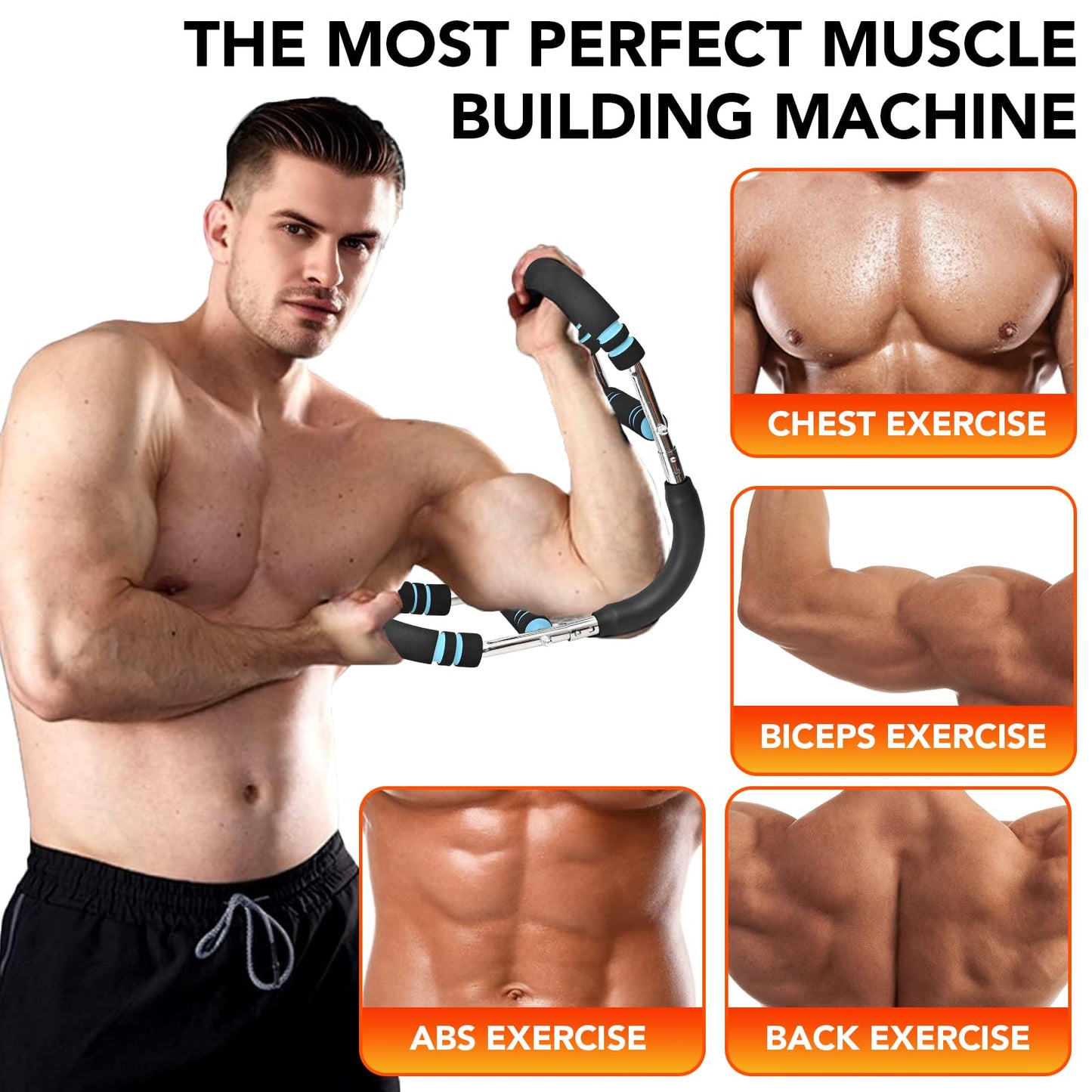 Chest Workout Equipment, Twister arm Trainer, Adjustable 5 Resistance Levels Ergonomic Home Gym Equipment, Chest Workout Equipment for Daily Fitness and Muscle Building Training