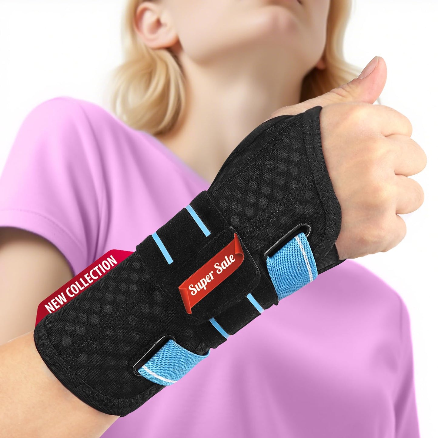FENGJIDA Wrist Brace for Carpal Tunnel & Arthritis Relief - Adjustable Breathable Night Sleep Support with Metal Splint, Wrist Support for Tendonitis & Pain, Fits Left or Right Hand