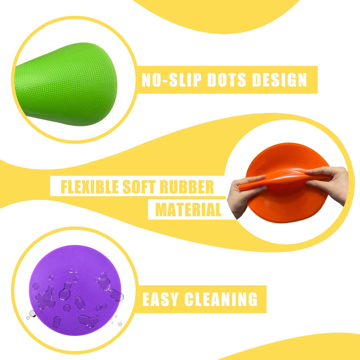 MIVERYEA Spot Markers for Sports 9 Inch, 12 Pack, Non Slip Rubber Agility Poly Spots Marker Field Flat Cone for Kids Soccer Basketball Speed Training Outdoor Classroom