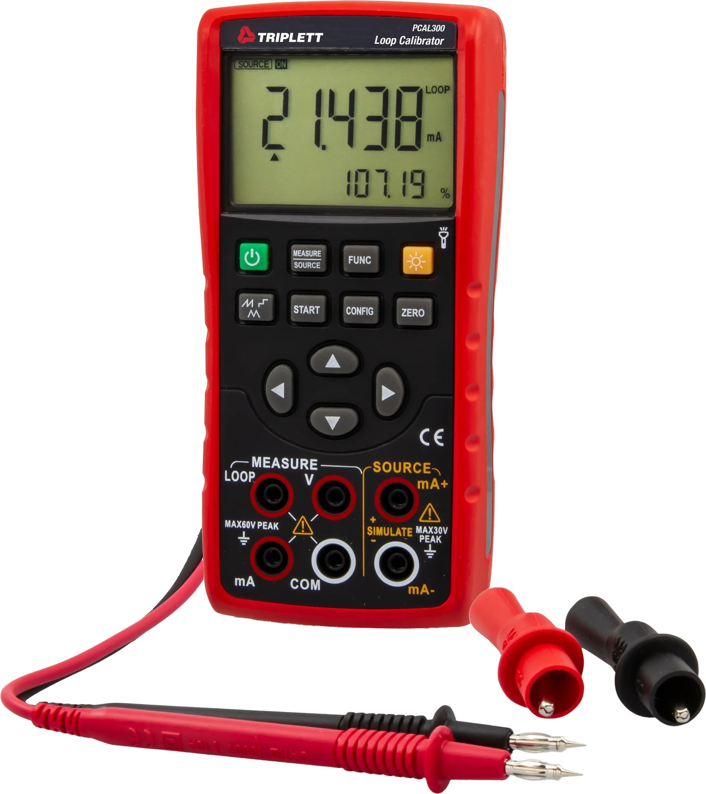 Triplett PCAL300 Loop Process Calibrator - Measure DC Voltage/Current and Source DC mA Current