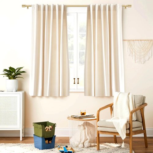 Gold Curtain Rod - Adjustable 28 to 48 Inch | 5/8 Inch Diameter with Brackets for Easy Installation