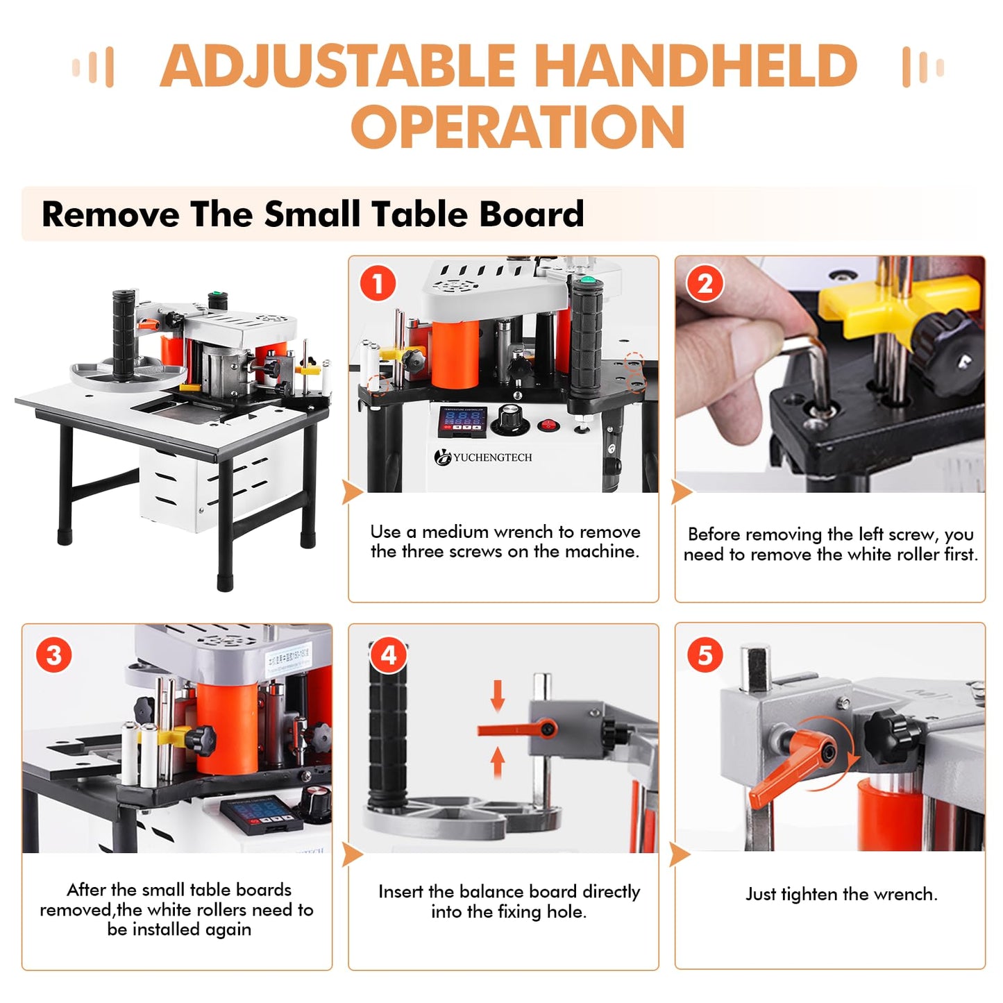 YUCHENGTECH Edge Bander Banding Machine Portable Edge Banding Machine Curve & Straight Sealing With Adjustable Speed Double-Side Gluing (110V, Adjustable speed)
