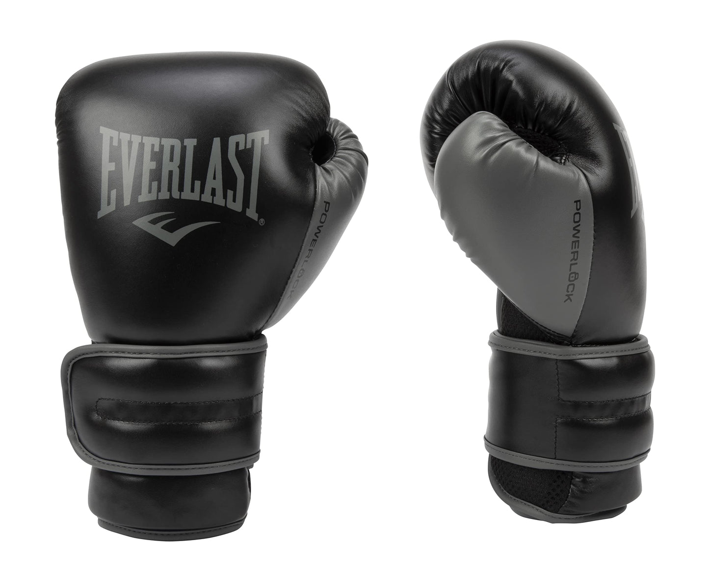 Everlast Powerlock 2 Hook & Loop Boxing Gloves | Fight Training Gloves | Hook and Loop with Durable Hand & Wrist Support | Heavy Bag & Fitness Training (Black, 16 oz)