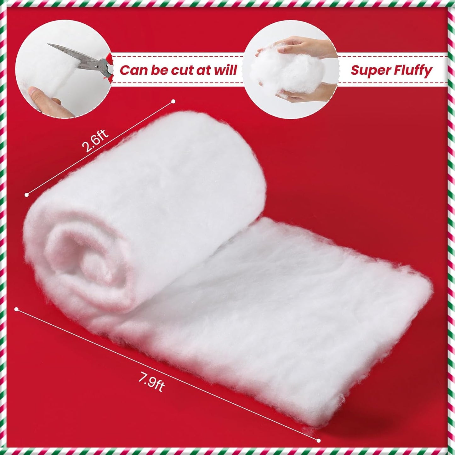 Vodiye Fluffy Snow Blanket - Lifelike Artificial Snow for Christmas Decor | Soft & Thick (2pcs)